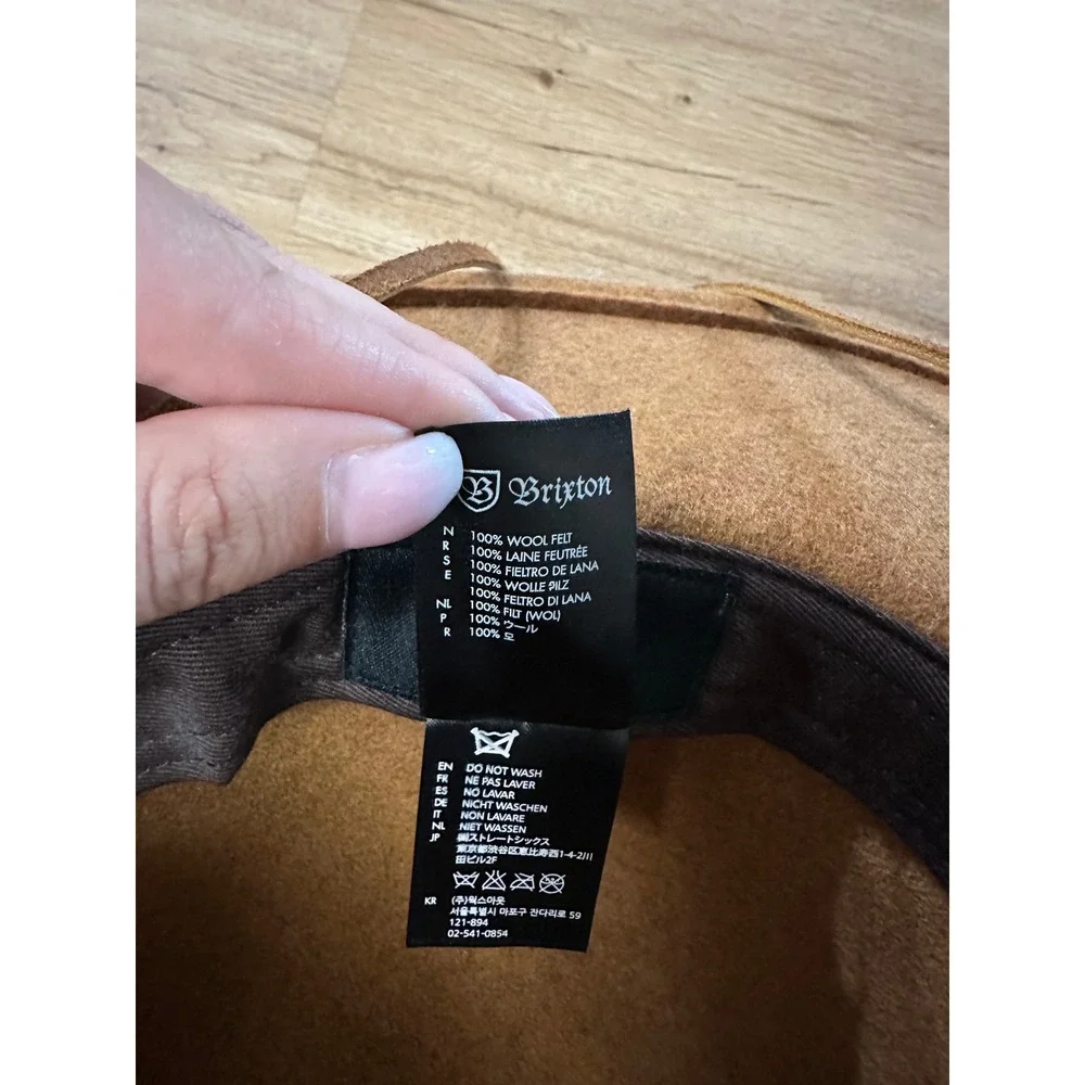 Brixton Brown 100% Wool Felt Wide Brim Rancher Western Hat Size L 7½